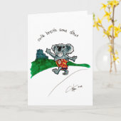 Koala in a Kilt brsdath card カード (黄色い花)
