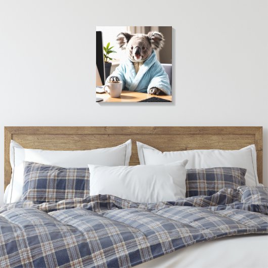 Koala in a Robe キャンバスプリント (インサイチュ (寝室))