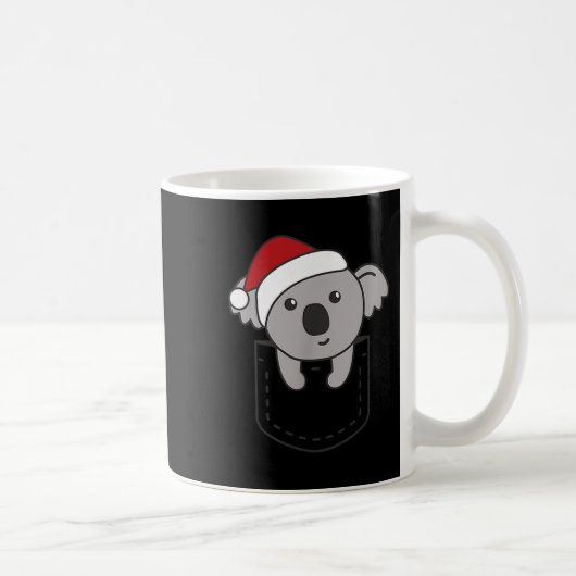 Koala In Cket Christmas Cute Koala In Breast Cket コーヒーマグカップ (右)