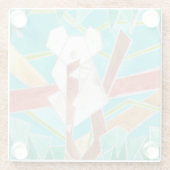 Koala in Tree Original Abstract Art ガラスコースター (裏面)