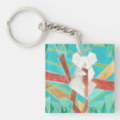 Koala in Tree Original Abstract Art キーホルダー (正面)