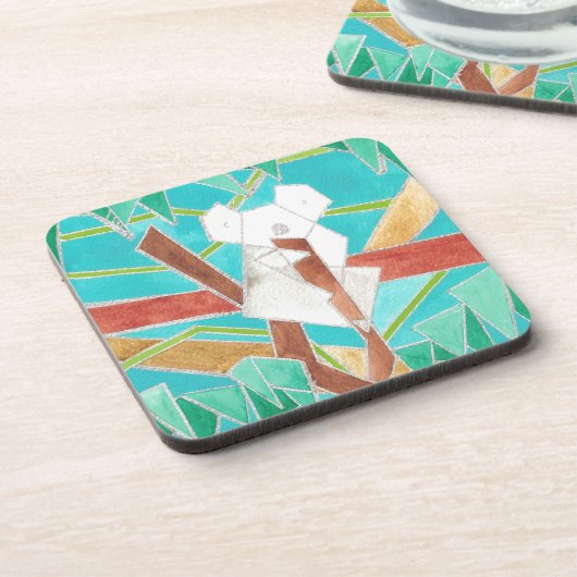 Koala in Tree Original Abstract Art コースター (左側)