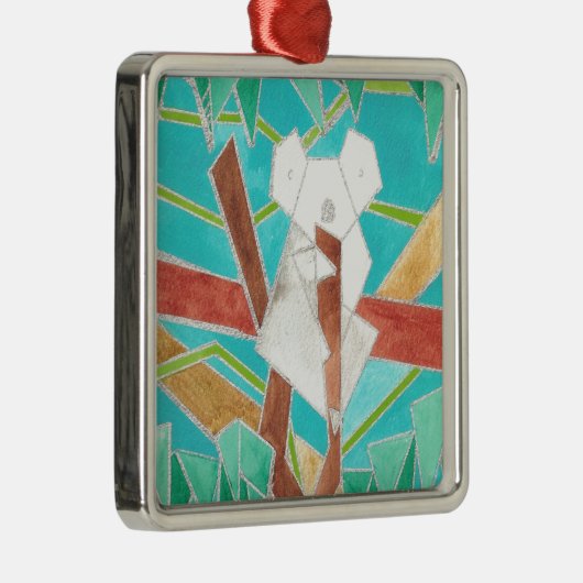 Koala in Tree Original Abstract Art メタルオーナメント (右)