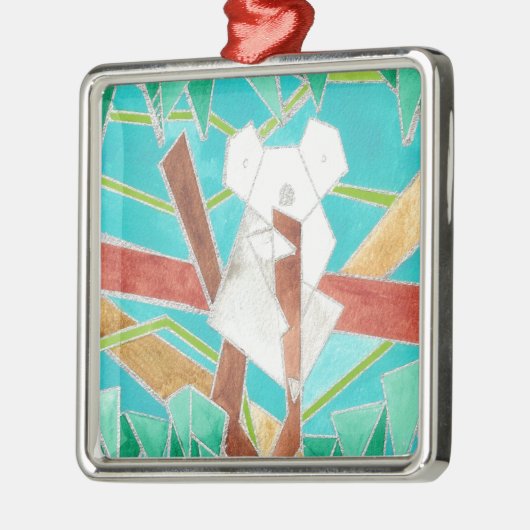 Koala in Tree Original Abstract Art メタルオーナメント (左)