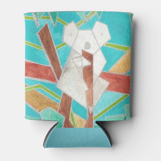 Koala in Tree Original Abstract Art 缶クーラー (正面)