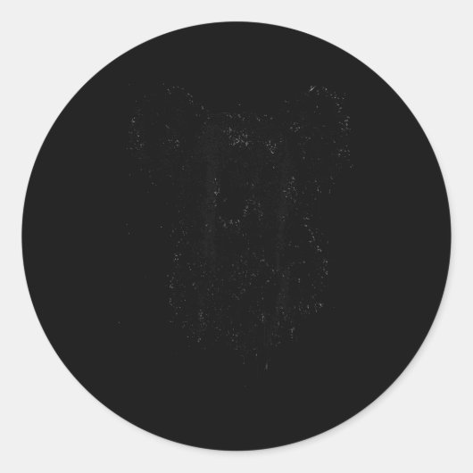 Koala Ink Art Australian Wildlife Rtrait Nge Koala ラウンドシール (正面)