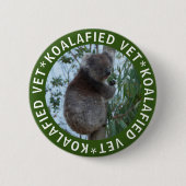 Koala Koalaid認定された獣医かわいいボおもしろいタン 缶バッジ (正面)