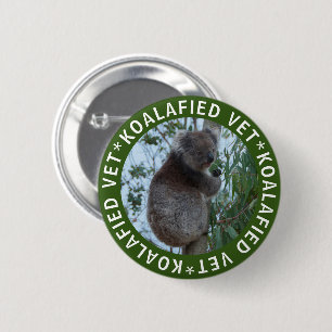 Koala Koalaid認定された獣医かわいいボおもしろいタン 缶バッジ