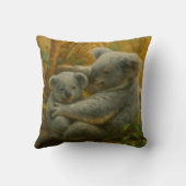 Koala Mother and Joey in Autumn Canopy クッション (裏面)