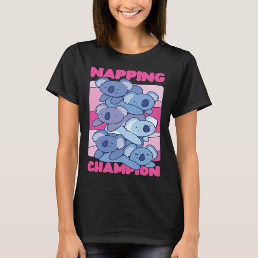 Koala Napping Champion Tシャツ (正面)