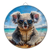 Koala on a sandy beach Merry Christmas ダーツボード (正面)