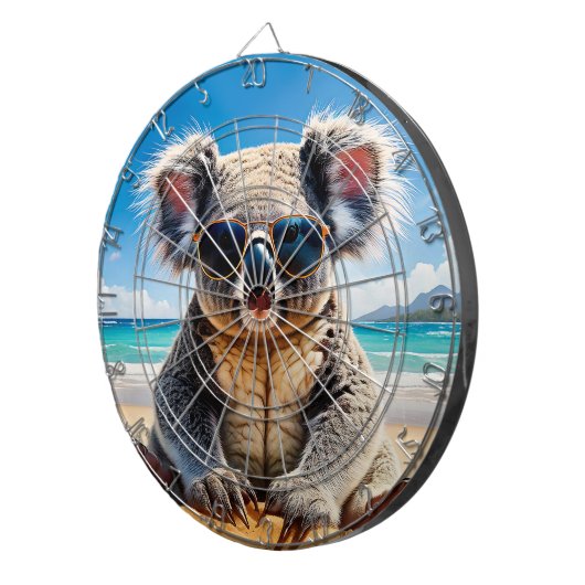 Koala on a sandy beach Merry Christmas ダーツボード (正面右)