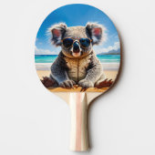 Koala on a sandy beach Merry Christmas 卓球ラケット (裏面)