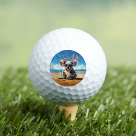 Koala on beach wearing Antlers and baubles ゴルフボール