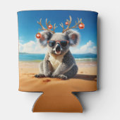 Koala on beach wearing Antlers and baubles 缶クーラー (裏面)