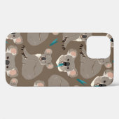 Koala on neutral brown backgroundシームレスなヴィンテージ Case-Mate iPhoneケース (裏面 (横))