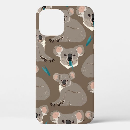 Koala on neutral brown backgroundシームレスなヴィンテージ Case-Mate iPhoneケース (裏面)