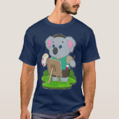 Koala Painter Paintbrush Painting Tシャツ (正面)