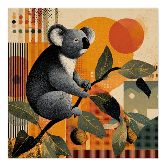 Koala Sitting in a Tree ポスター (正面)