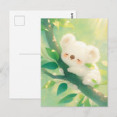Koala Sleeping on Tree Branch in Sunlit Forest ポストカード (正面/裏面)