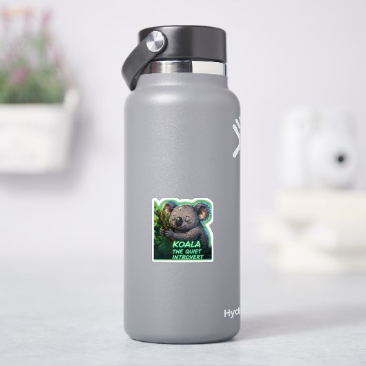 Koala The Quiet Introvert | かわいいミニマリスト シール (HydroFlask)