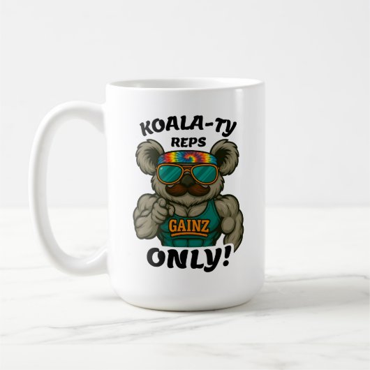 Koala-ty Reps Only – Funny Koala Gym Workout コーヒーマグカップ (左)