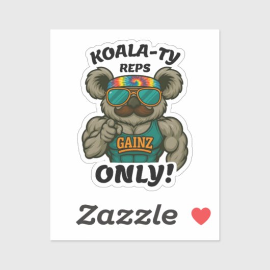 Koala-ty Reps Only – Funny Koala Gym Workout シール (シート)