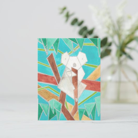 Koala Watercolor Art ポストカード (スタンド正面)