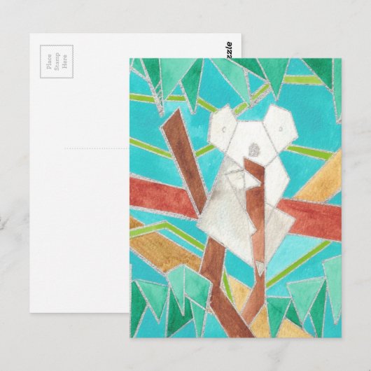 Koala Watercolor Art ポストカード (正面/裏面)