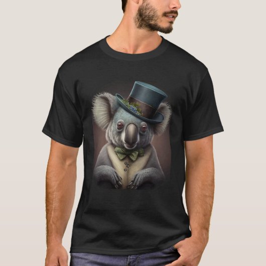 Koala Wearing Fancy Top Hat Tシャツ (正面)