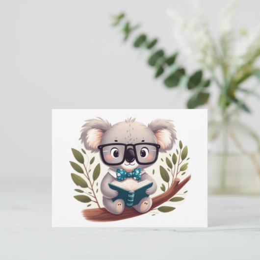 Koala with glasses ポストカード (スタンド正面)