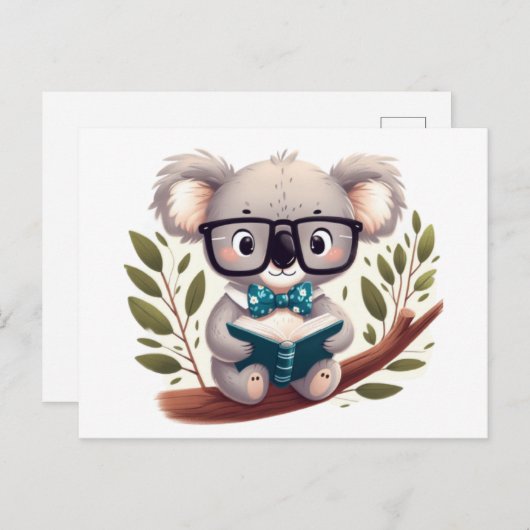 Koala with glasses ポストカード (正面/裏面)