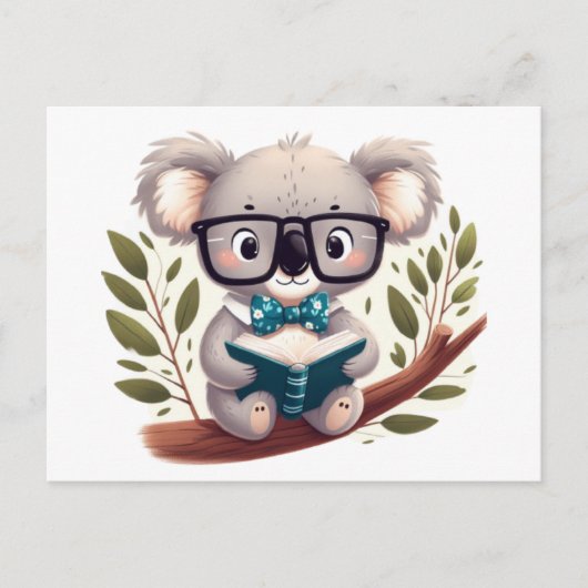 Koala with glasses ポストカード (正面)