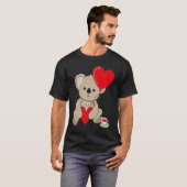 Koala With Heart Balloon Valentines Day Love Boys Tシャツ (正面フル)