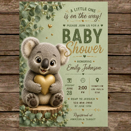 Koala Woodland Baby Shower Eucalyptus 招待状