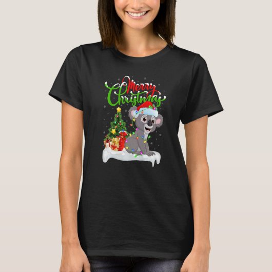 Koala  Xmas Decorations Santa Koala Christmas Tシャツ (正面)