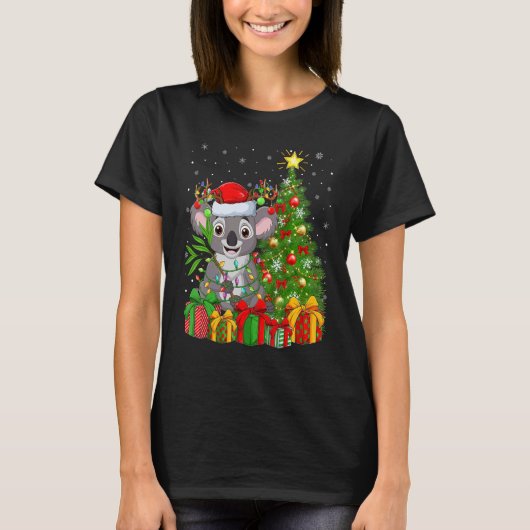 Koala   Xmas Holiday Santa Koala Christmas Tree Tシャツ (正面)