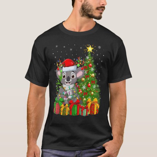 Koala   Xmas Holiday Santa Koala Christmas Tree Tシャツ (正面)