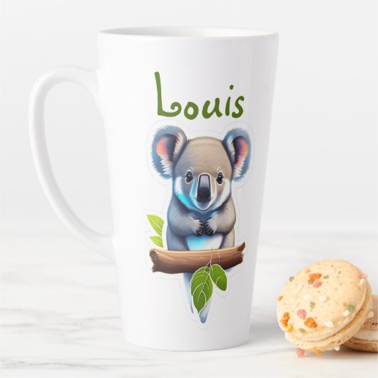 Koalabär auf Bambus カフェラテマグ (インサイチュ)