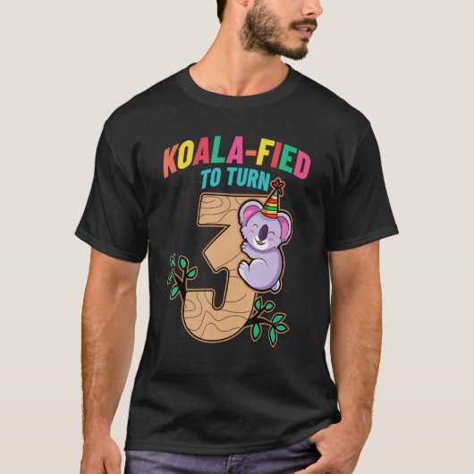 Koalafiedターン3 Koala Bear 3誕生日パーティー Tシャツ (正面)