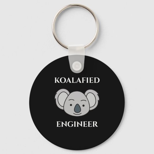 Koalafied Engineer Cute Koala おもしろい Job Pun キーホルダー (正面)