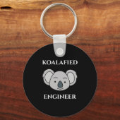 Koalafied Engineer Cute Koala おもしろい Job Pun キーホルダー (正面)