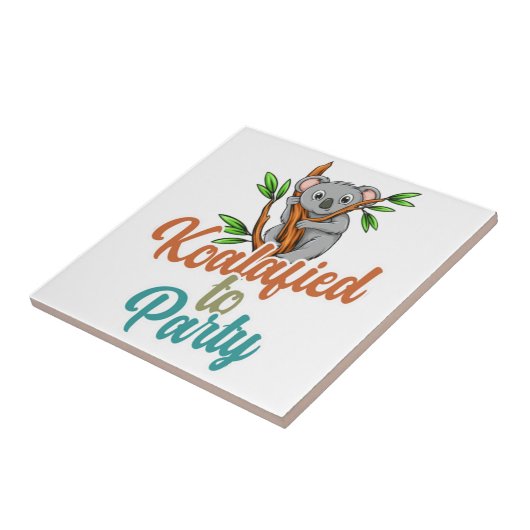 Koalafied to Party Qualified Pun Cute and Funny Ko タイル (側面)
