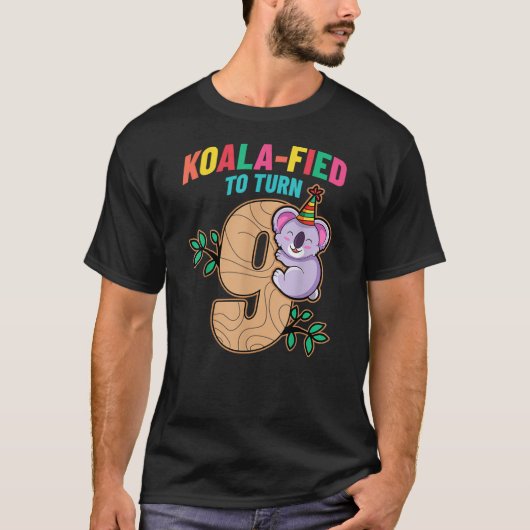 Koalafied To Turn 9 Koala Bear 9th Birthday Party  Tシャツ (正面)