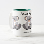 KOALAS -救絶滅危惧動物 – 野生生物 – 自然 ツートーンマグカップ (正面左)