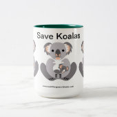KOALAS -救絶滅危惧動物 – 野生生物 – 自然 ツートーンマグカップ (中央)