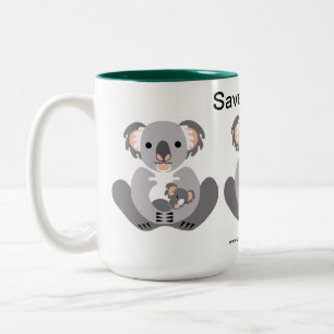 KOALAS -救絶滅危惧動物 – 野生生物 – 自然 ツートーンマグカップ