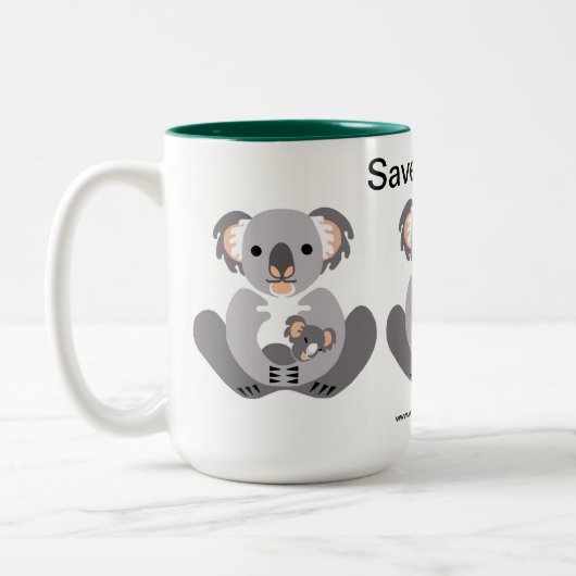 KOALAS -救絶滅危惧動物 – 野生生物 – 自然 ツートーンマグカップ (左)