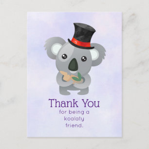 Koalaty Friend Pun Cute Koala in Top Hat ポストカード