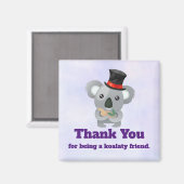 Koalaty Friend Pun Cute Koala in Top Hat マグネット (正面/裏面)
